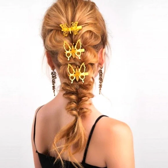 Set of 24 Pcs Gold Butterfly Hairpins - Picture 3 of 8